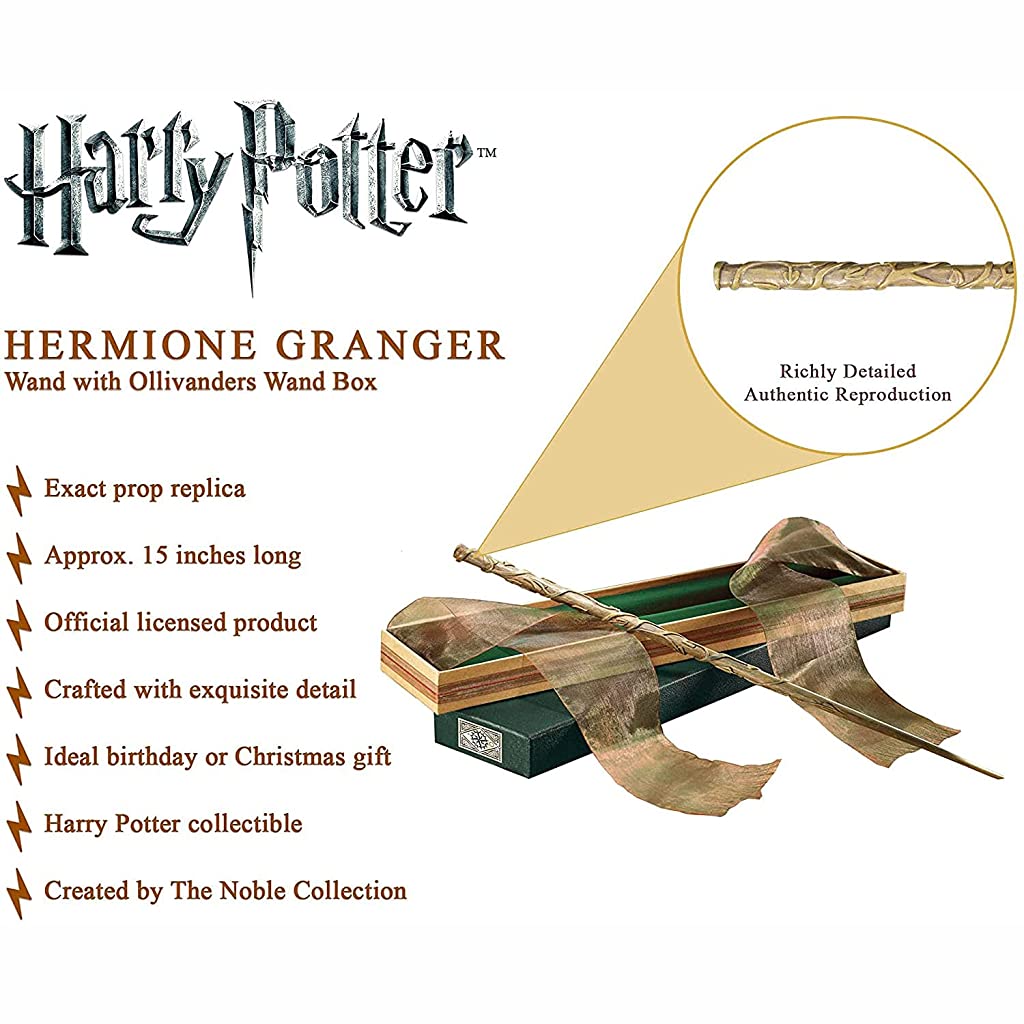 PATPAT Harry Potter Wands with Ollivanders Wand Box,Premium Polyresin & Metal,Party Costume Accessory for Halloween Cosplay Masquerade Christmas Gifts - Hermione (Multicolor) PATPAT Harry Potter Wands with Ollivanders Wand Box,Premium Polyresin & Metal,Party Costume Accessory for Halloween Cosplay Masquerade Christmas Gifts - Hermione (Multicolor)